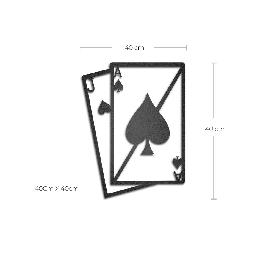 Cuadro de metal Cartas de Póker (As y J de espadas) - Taula