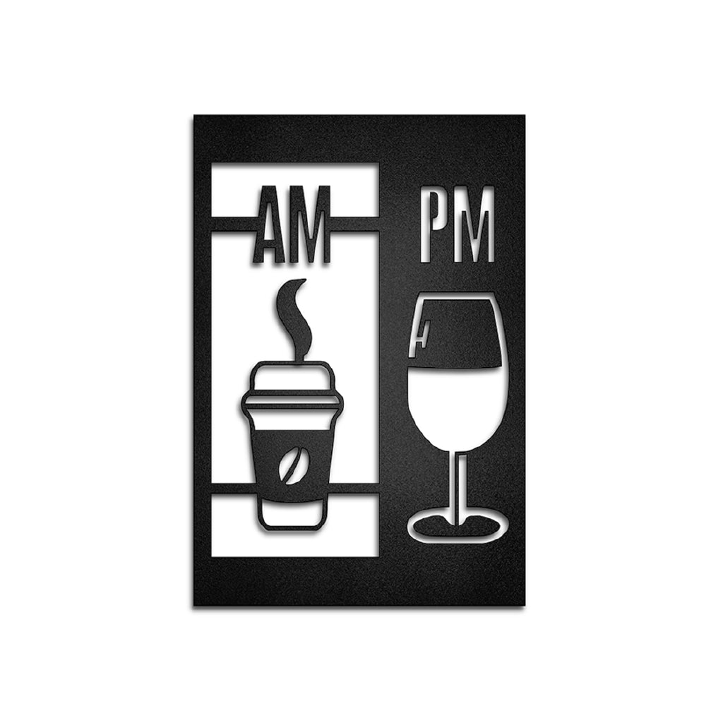 Cuadro decorativo de metal café y vino - Taula