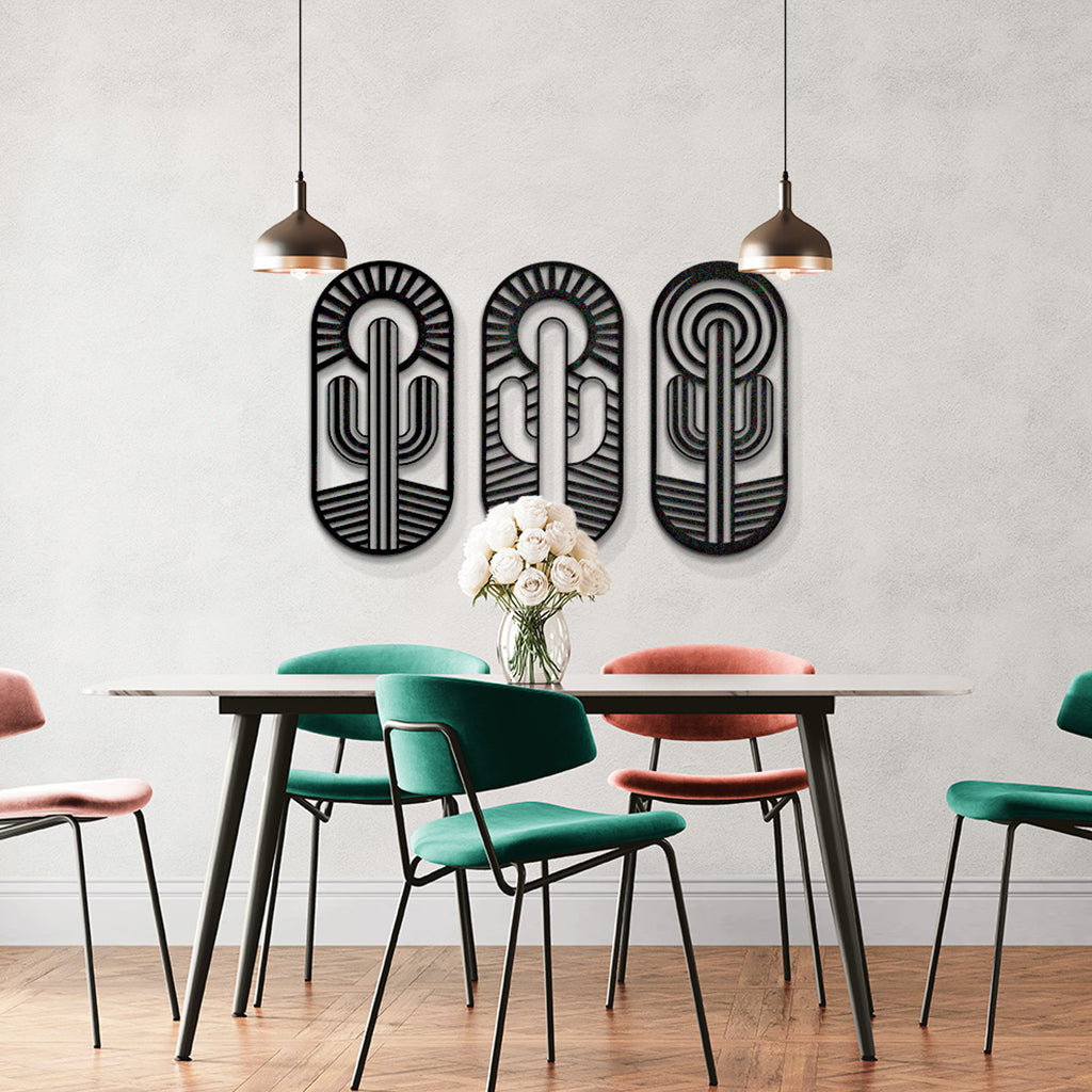 Cuadros decorativos de metal Cactus 3 piezas - Taula