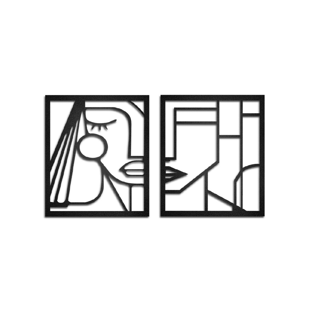 Cuadros decorativos de metal Rostros Abstractos 2 piezas - Taula