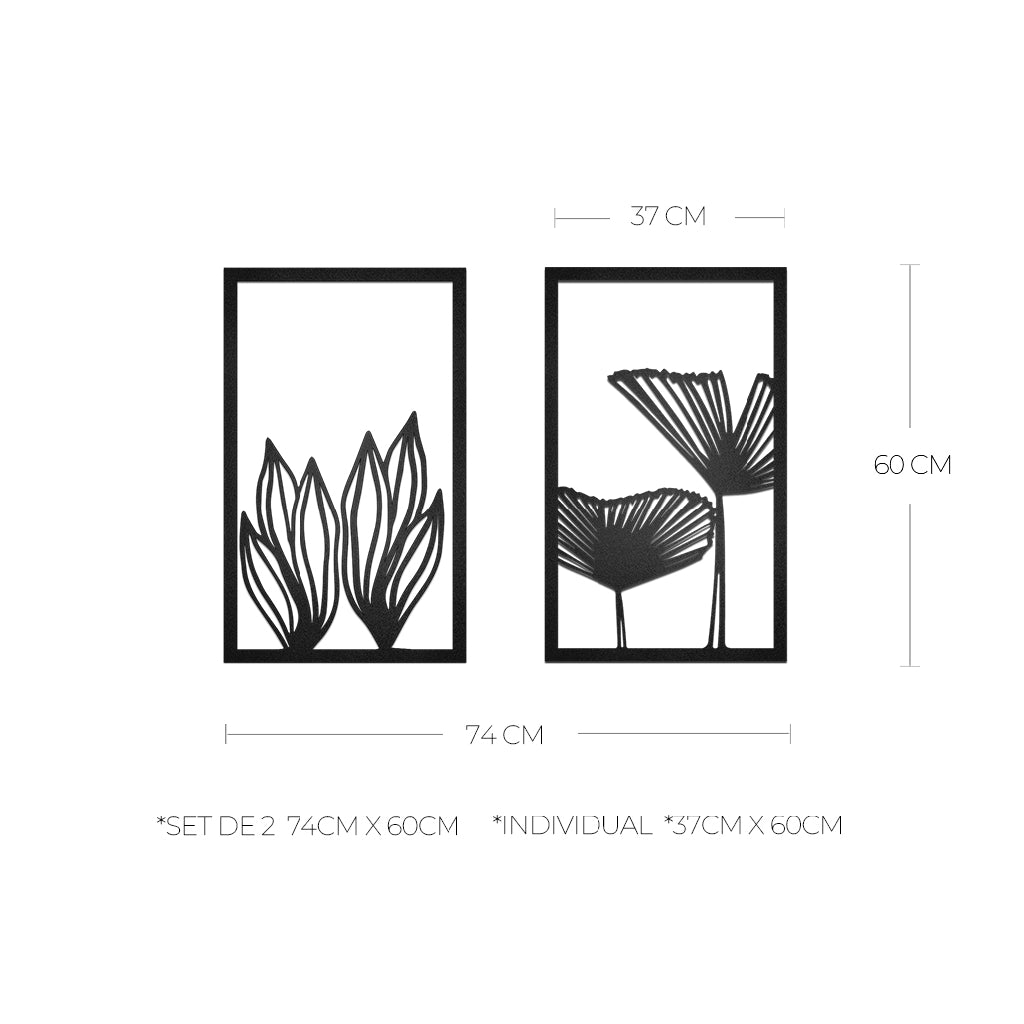 Cuadros en Metal Plantas y Flores 2 piezas - Taula