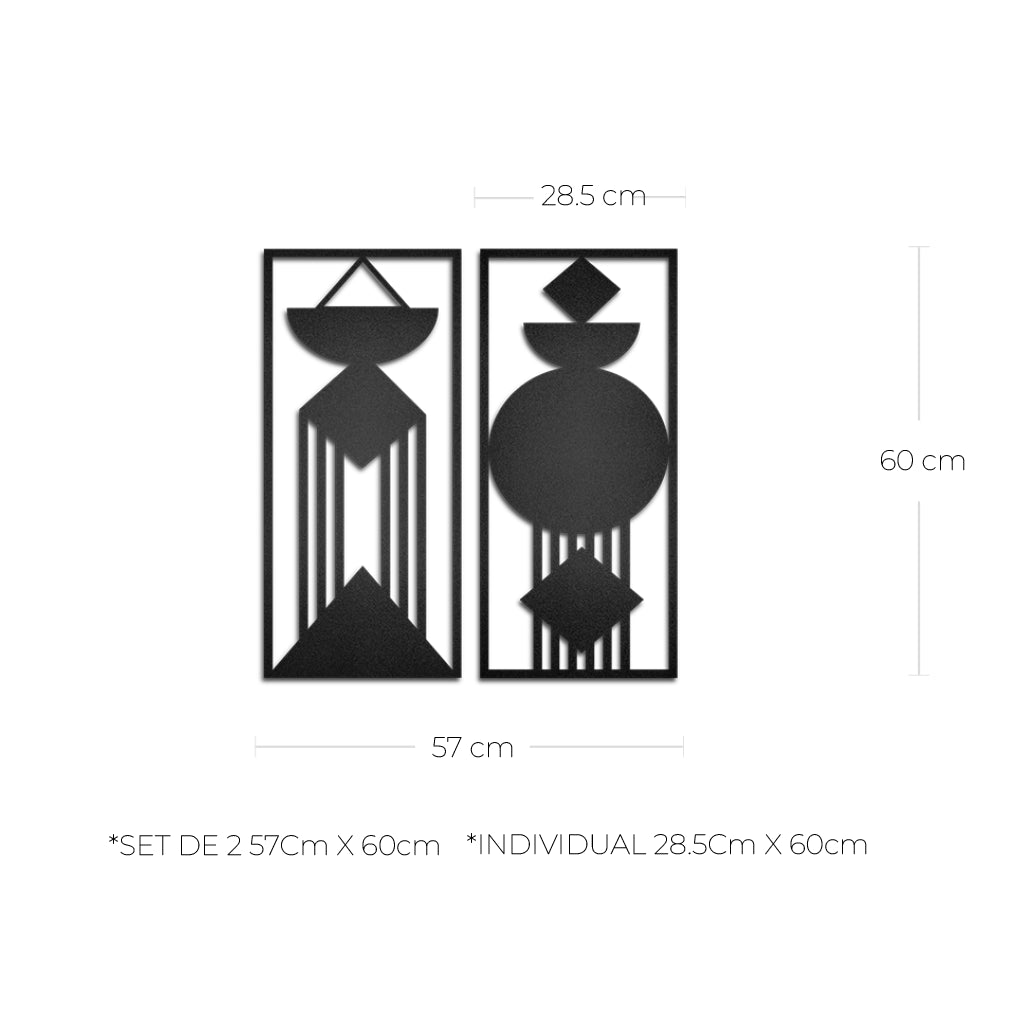 Cuadros decorativos de metal Abstracto Macrame 2 piezas - Taula