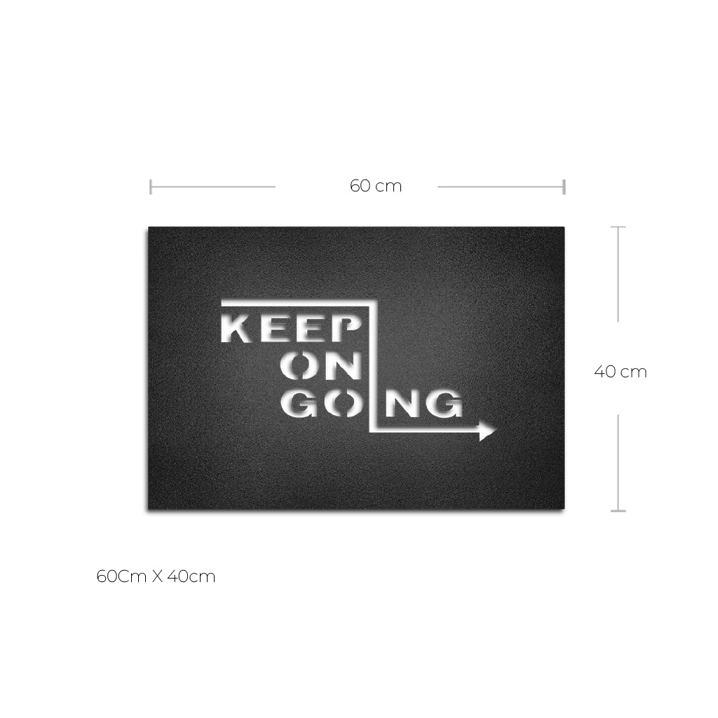 Cuadro de Pared en Metal con Frase Motivacional “Keep On Going” - Taula
