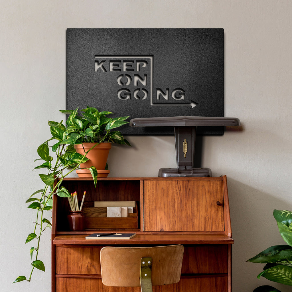 Cuadro de Pared en Metal con Frase Motivacional “Keep On Going” - Taula