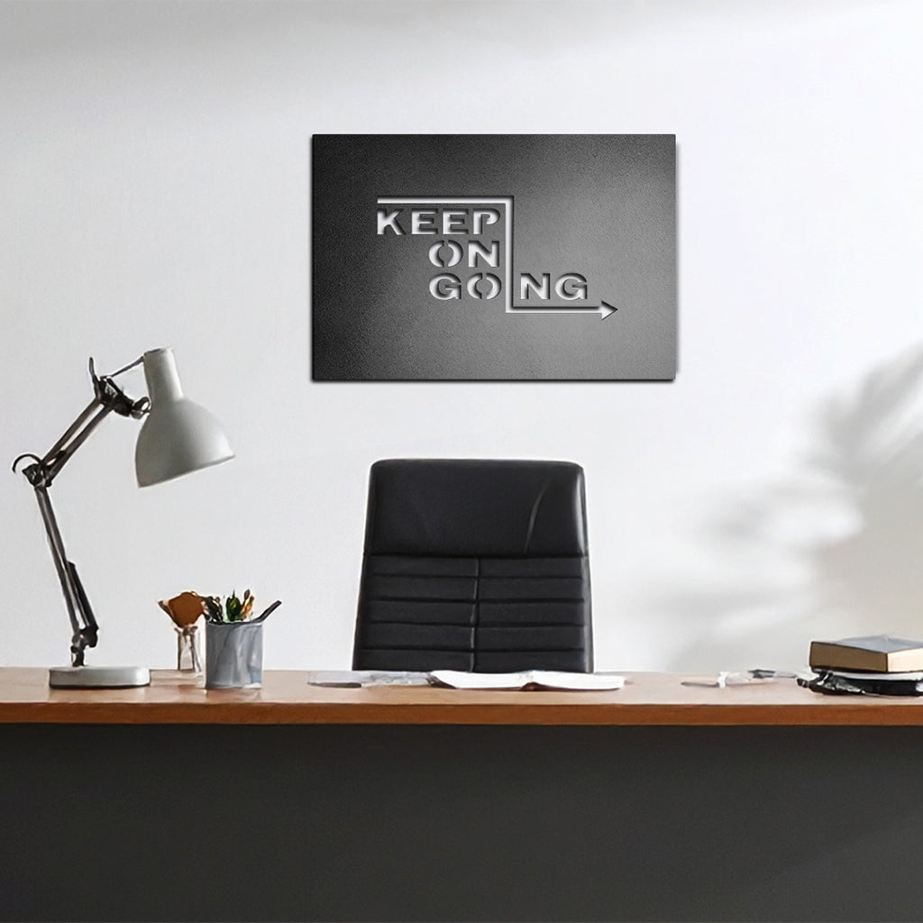 Cuadro de Pared en Metal con Frase Motivacional “Keep On Going” - Taula