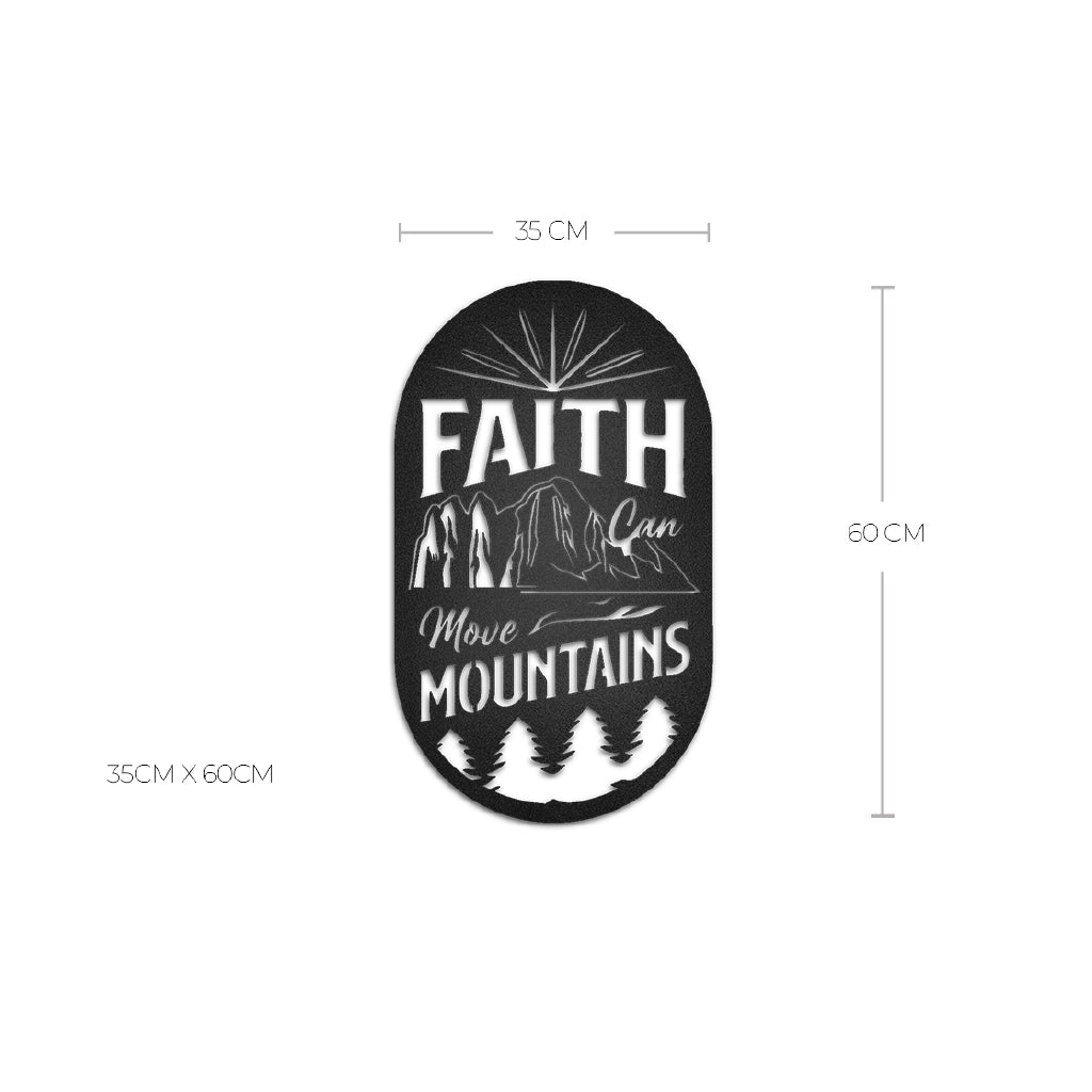 Cuadro de metal “Faith Can Move Mountains” - Taula