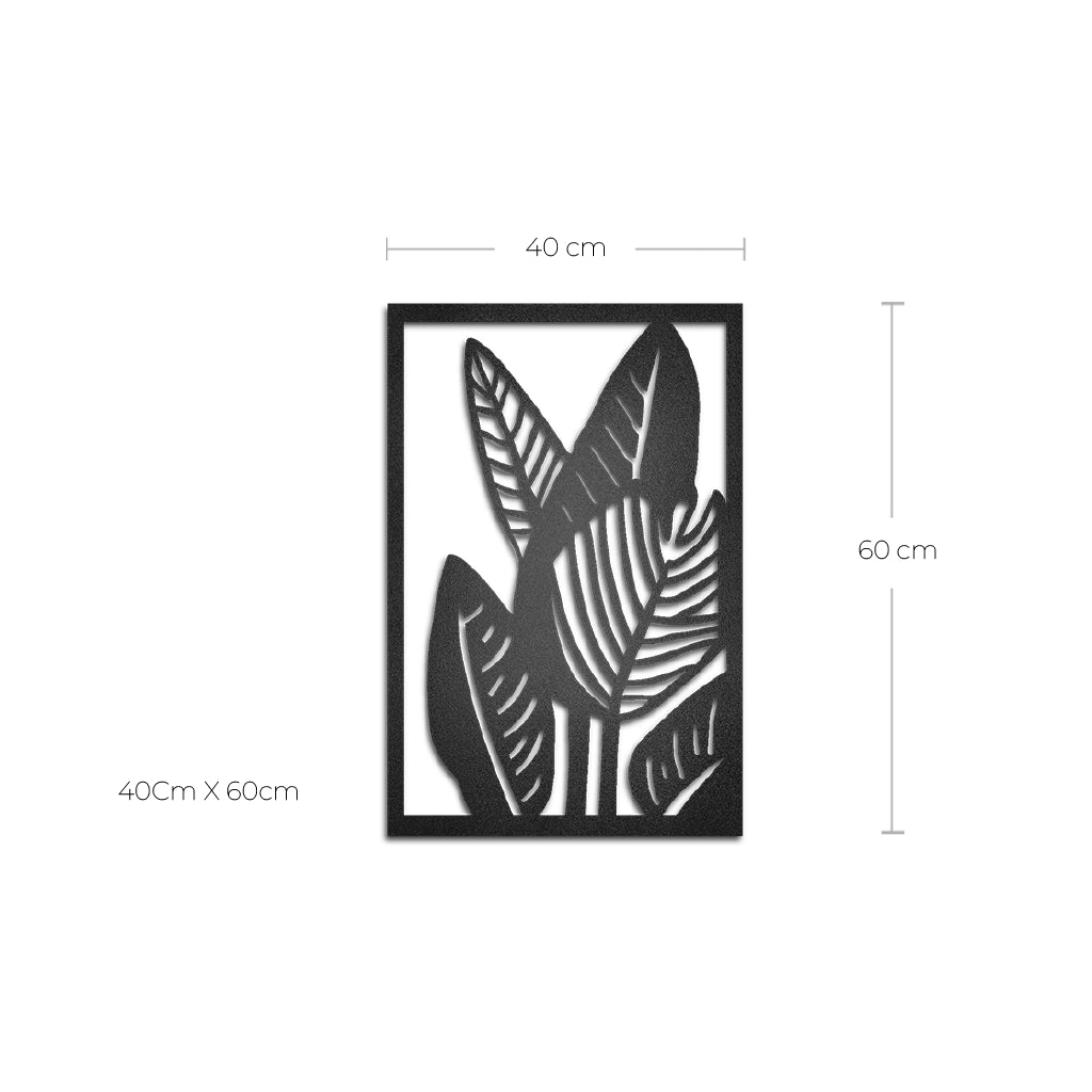 Cuadro decorativo de metal estilo tropical - Taula