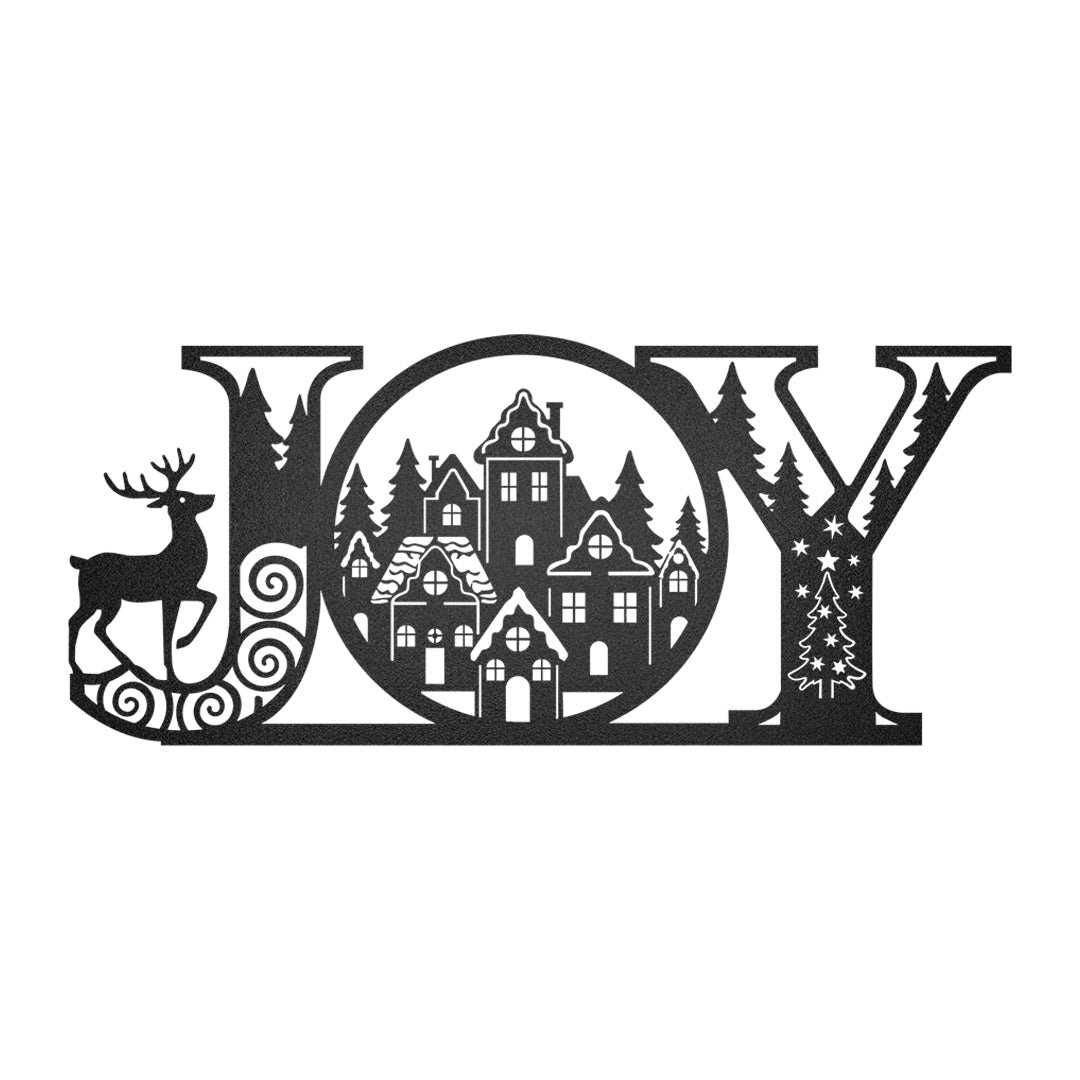 Cuadro Decorativo Navideño JOY Estilo Minimalista Negro Mate - Taula