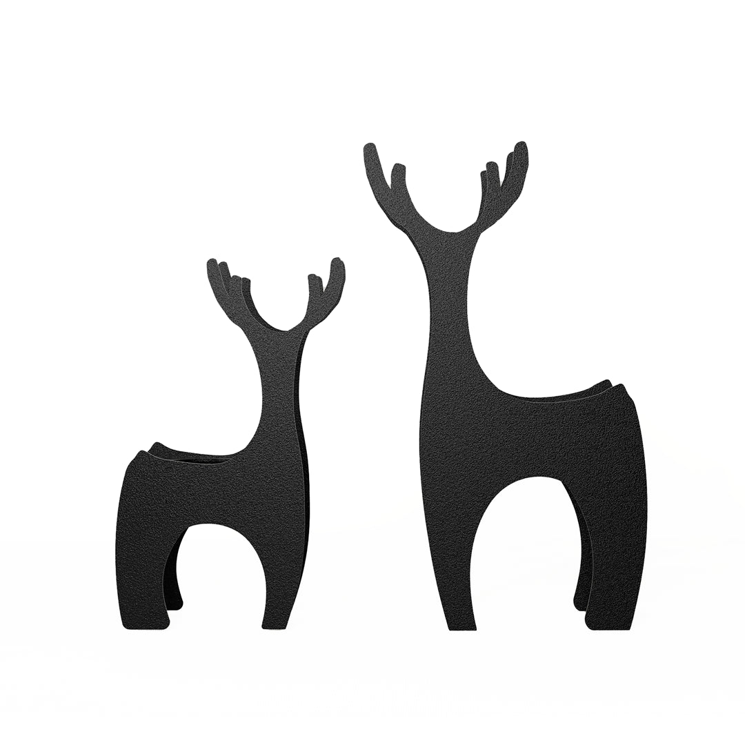 Adornos decorativos 2 Renos de Acero Minimalistas Negro Semi Mate - Taula