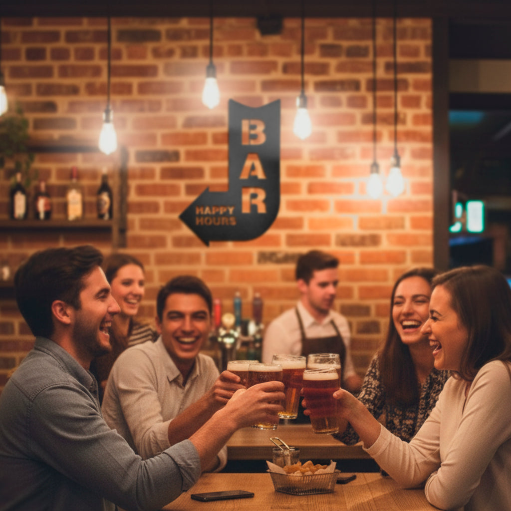 Cuadro de metal “BAR HAPPY HOURS” - Taula
