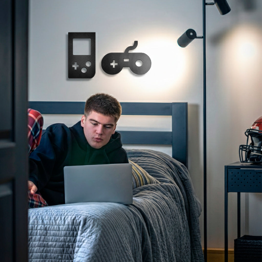 Cuadros decorativos de metal Consolas Gamer 2 piezas - Taula