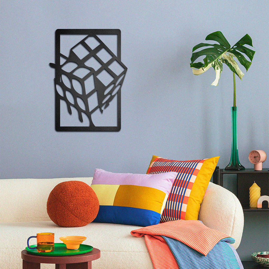 Cuadro Decorativo de Metal Cubo Rubik - Taula