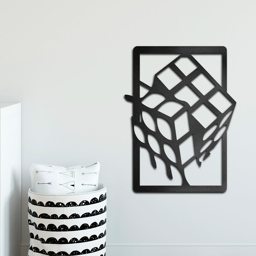 Cuadro Decorativo de Metal Cubo Rubik - Taula