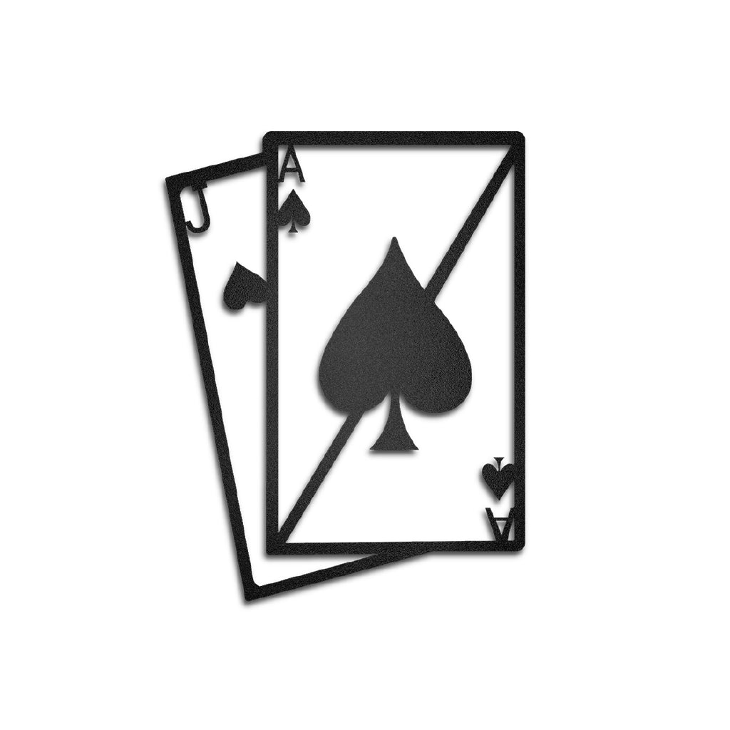 Cuadro de metal Cartas de Póker (As y J de espadas) - Taula