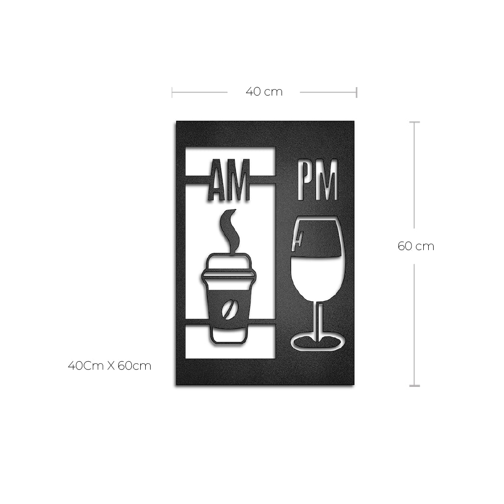 Cuadro decorativo de metal café y vino - Taula