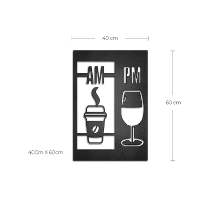 Cuadro decorativo de metal café y vino - Taula