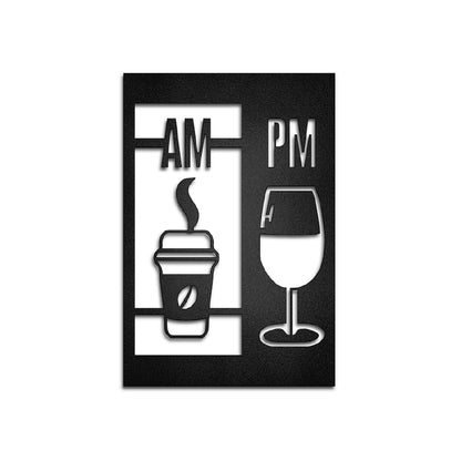 Cuadro decorativo de metal café y vino - Taula