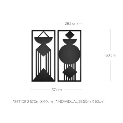 Cuadros decorativos de metal Abstracto Macrame 2 piezas - Taula