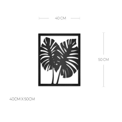 Cuadro decorativo hoja monstera en negro - Taula