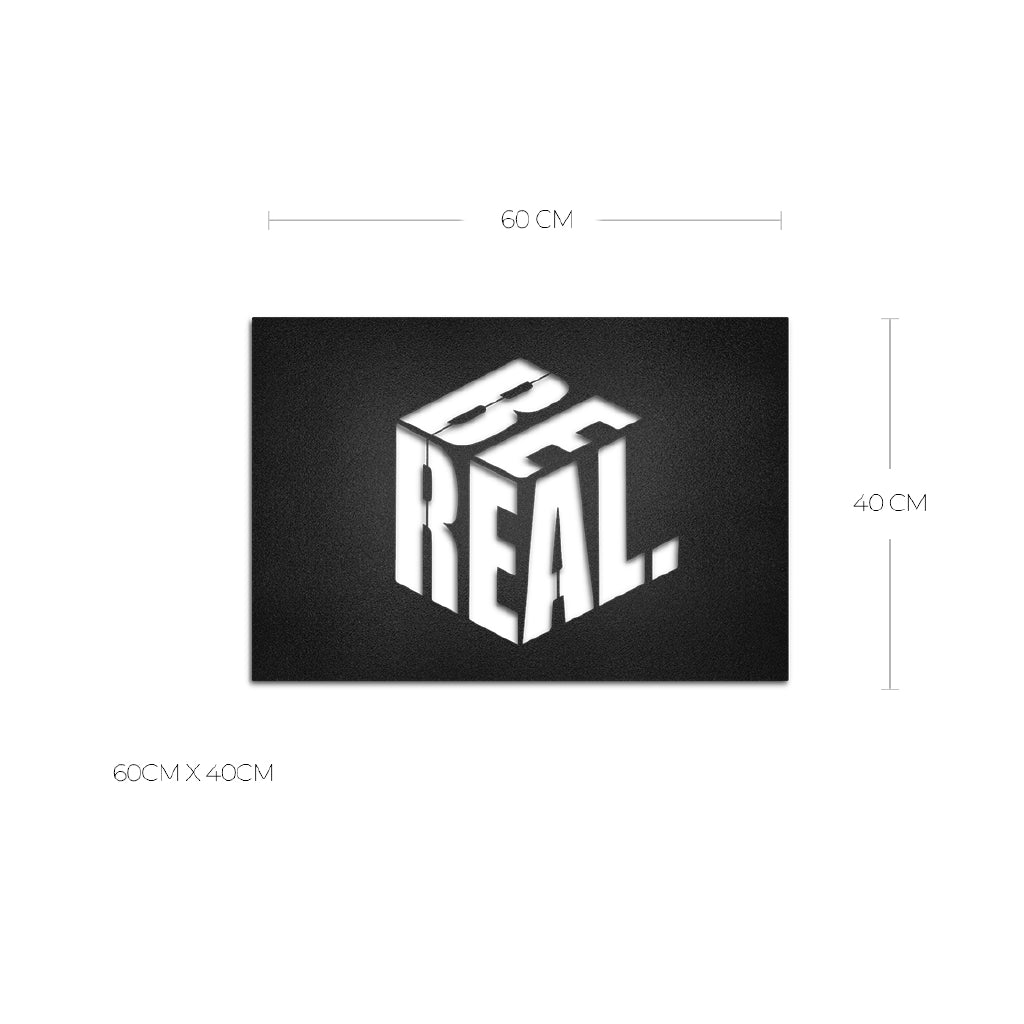 Cuadro decorativo en placa de metal “BE REAL” - Taula