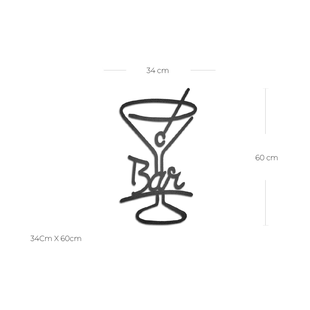 Cuadro de metal copa martini "BAR" - Taula