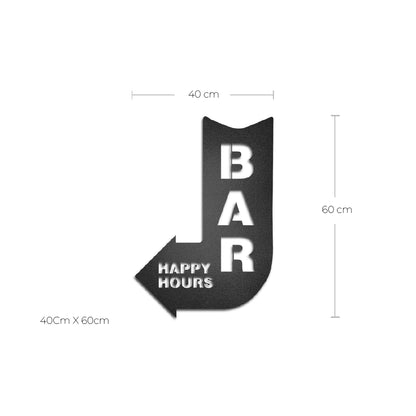 Cuadro de metal “BAR HAPPY HOURS” - Taula