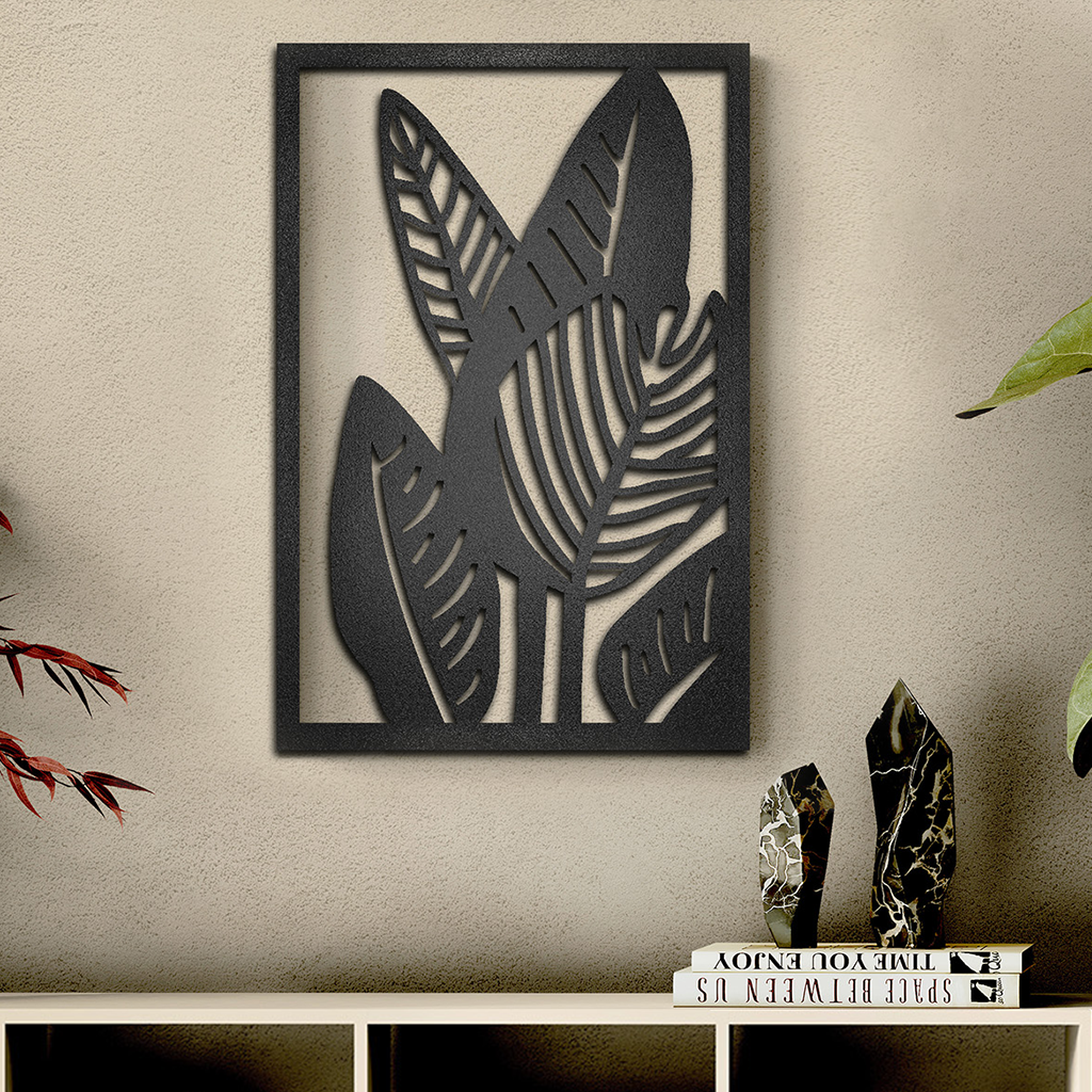 Cuadro decorativo de metal estilo tropical - Taula