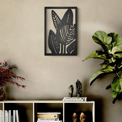 Cuadro decorativo de metal estilo tropical - Taula