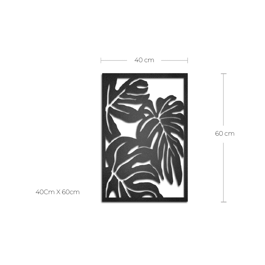 Cuadro decorativo de metal planta monstera - Taula