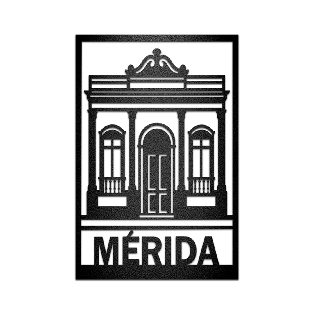 Cuadro Decorativo de Acero Mérida Estilo Moderno Negro Mate