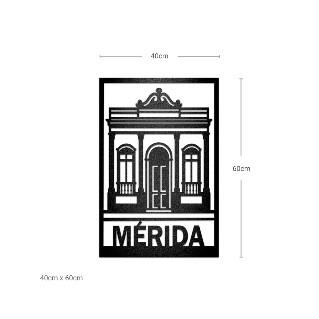 Cuadro Decorativo de Acero Mérida Estilo Moderno Negro Mate