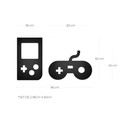 Cuadros decorativos de metal Consolas Gamer 2 piezas - Taula