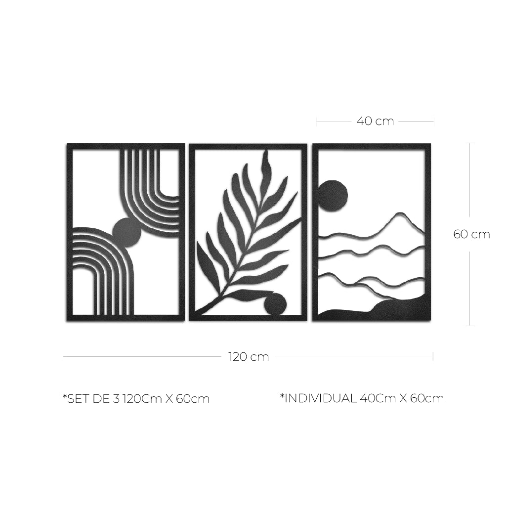 Cuadros decorativos de metal Abstracto 3 piezas - Taula