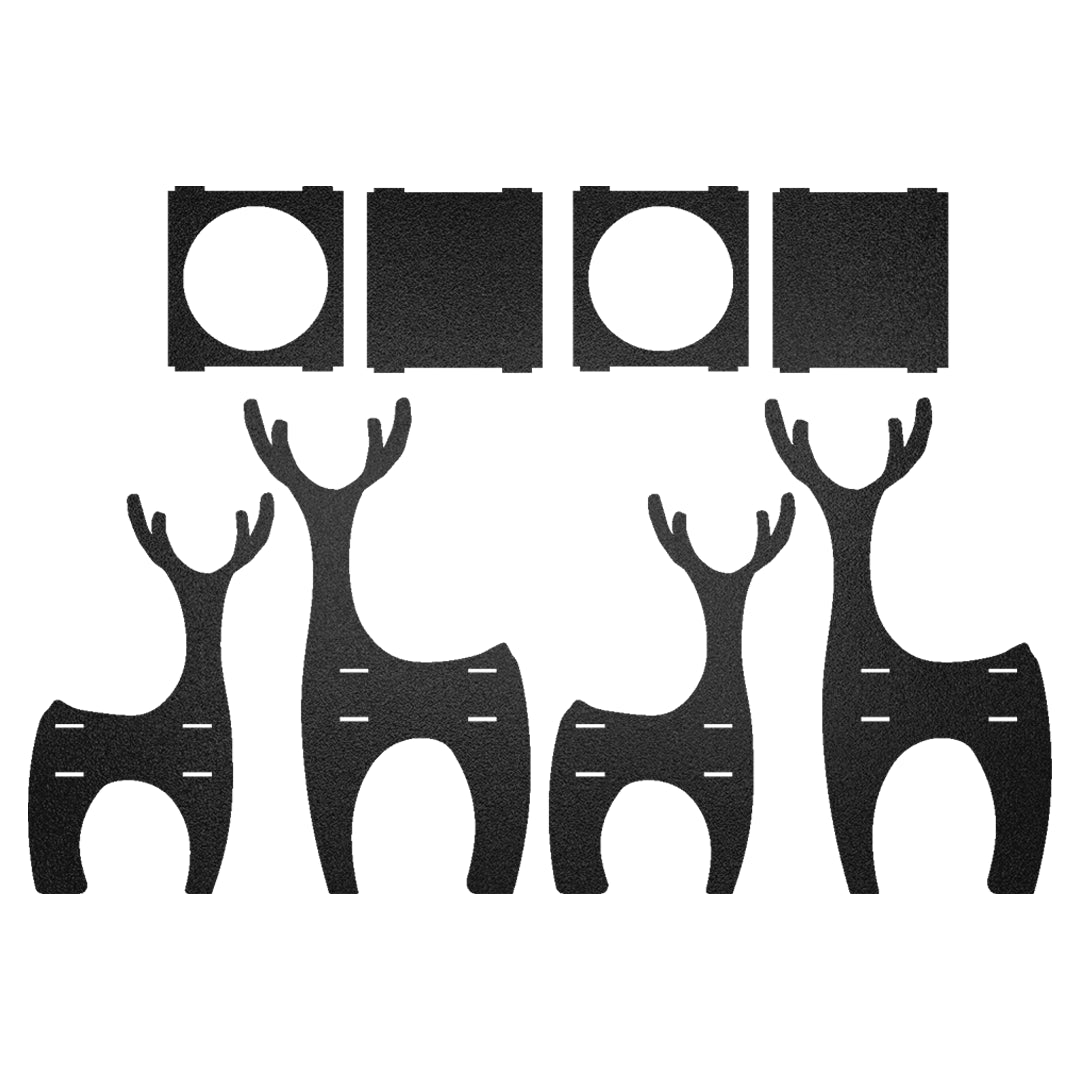 Adornos decorativos 2 Renos de Acero Minimalistas Negro Semi Mate - Taula